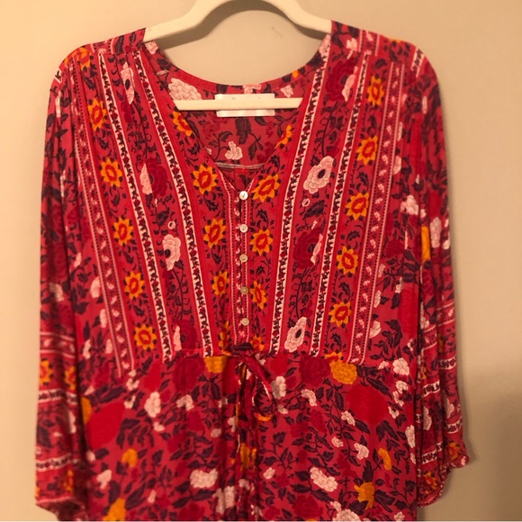 WALKER & WADE Red Carrie Floral Meadows Maxi Dress sz XL - Picture 3 of 15